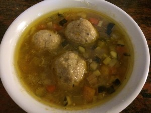 Chicken Broth with Vegetables & Chicken Meatballs