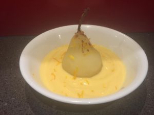 Orange Spiced Poached Pear