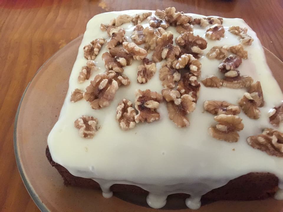 Blended Carrot Cake with Cream Cheese Glaze