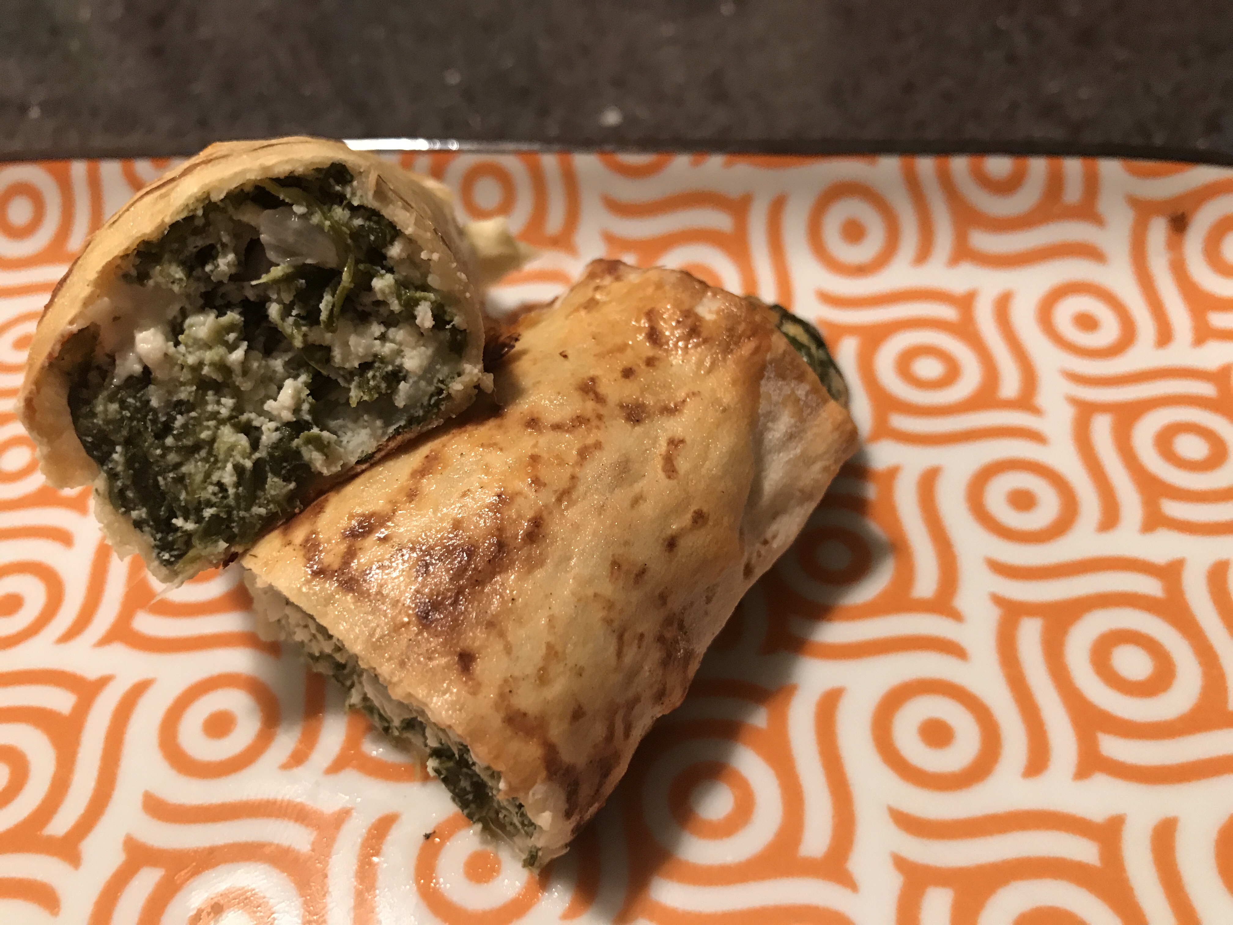 Spinach and Three Cheese Rolls